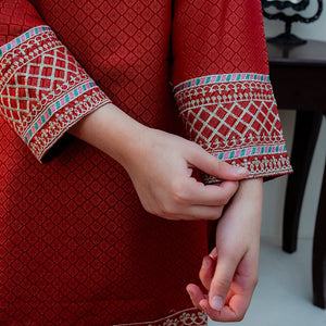 Embroidered Cotton Suit – Gulab for girls — Rangooz