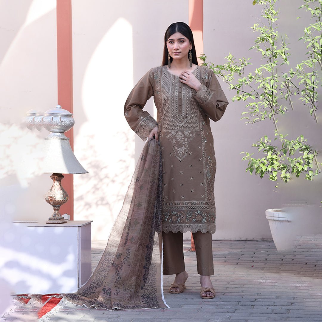 Embroidered Cotton Suit – Falak for women — Rangooz