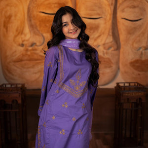 Embroidered Cotton Suit – Benafsha for girls — Rangooz