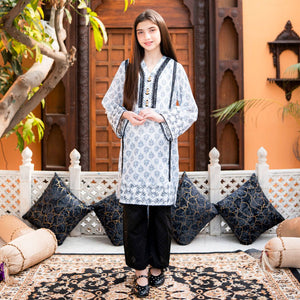 Embroidered Cotton Suit – Zalfa for girls — Rangooz