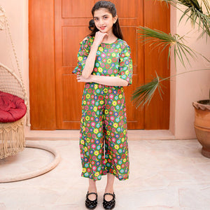 Printed Lawn Jump Suit – Bahar for girls — Rangooz