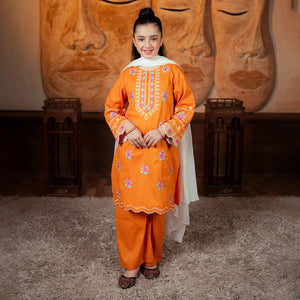 Embroidered Jacquard Suit – Zafran for girls — Rangooz