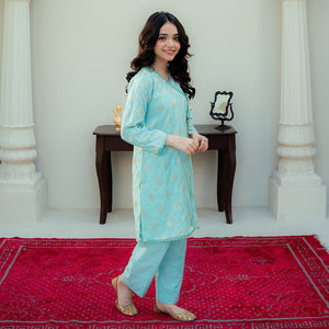 Embroidered Jacquard Suit – Feroza for girls — Rangooz
