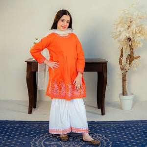 Embroidered Cotton Suit – Mehrab for girls — Rangooz