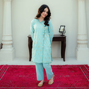 Embroidered Jacquard Suit – Feroza for girls — Rangooz