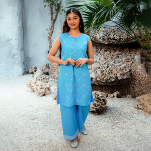 Embroidered Cotton Suit – Sitara for girls — Rangooz