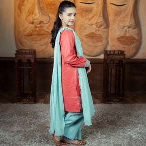 Embroidered Jacquard Suit – Mahgul for girls — Rangooz