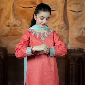 Embroidered Jacquard Suit – Mahgul for girls — Rangooz