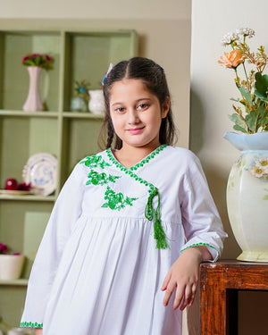 Festive Angrakha – Luxe Embroidered Ensemble Top only for girls — Rangooz