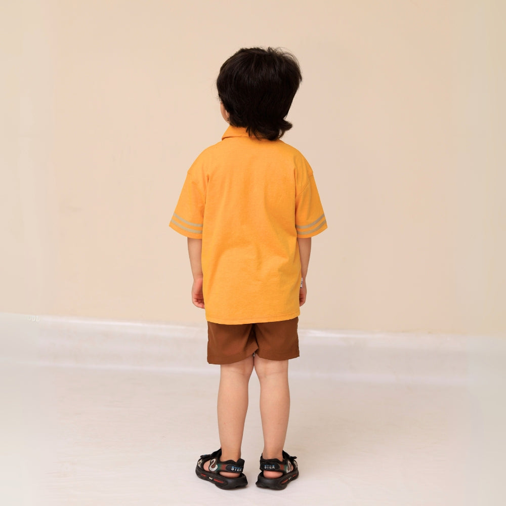 Printed Polo Shirt Set for Little Boys – Casual & Trendy