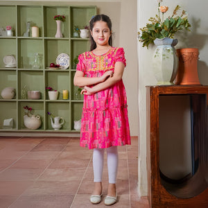 ColorWhirl Lawn Frock for girls — Rangooz
