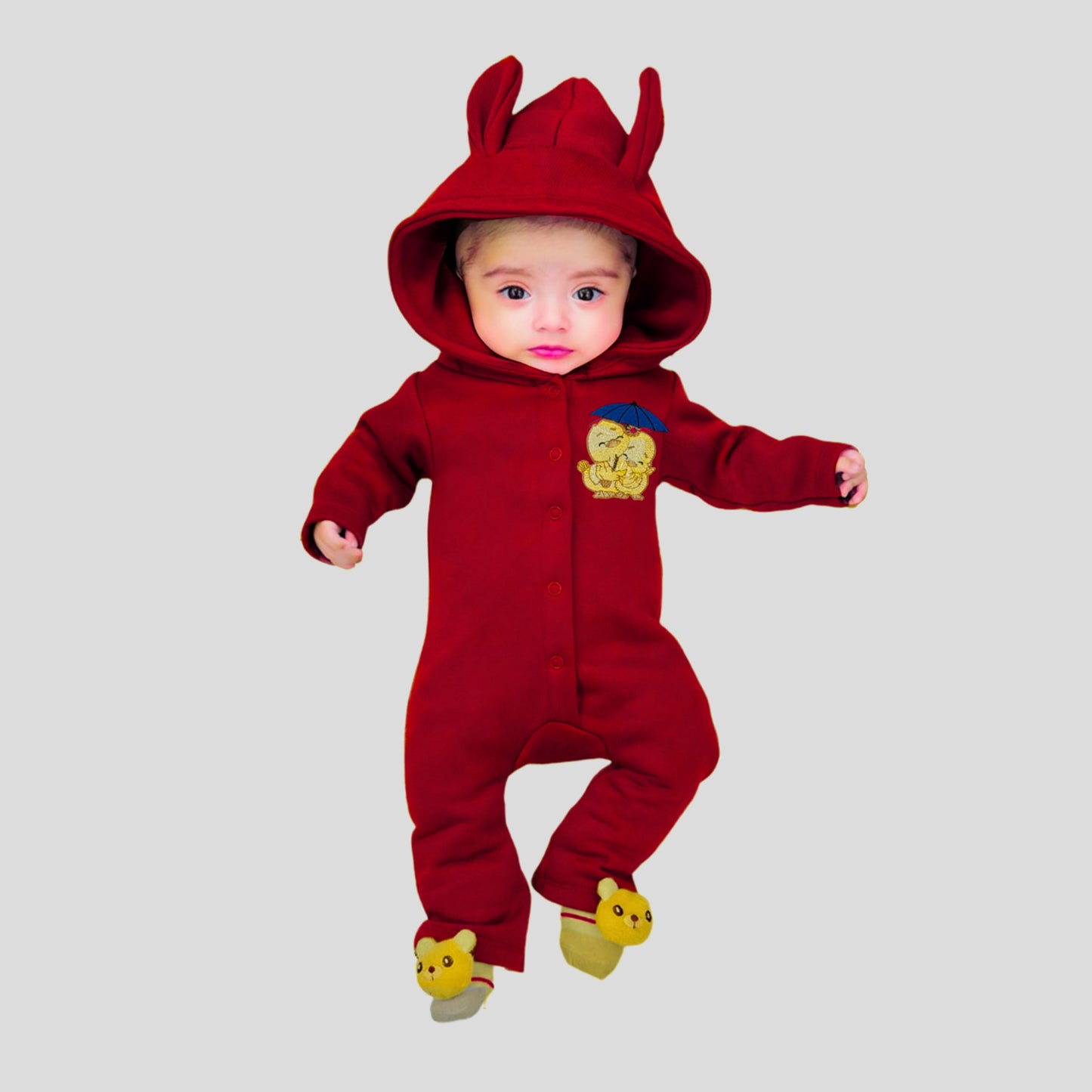 Baby Red Fleece Romper