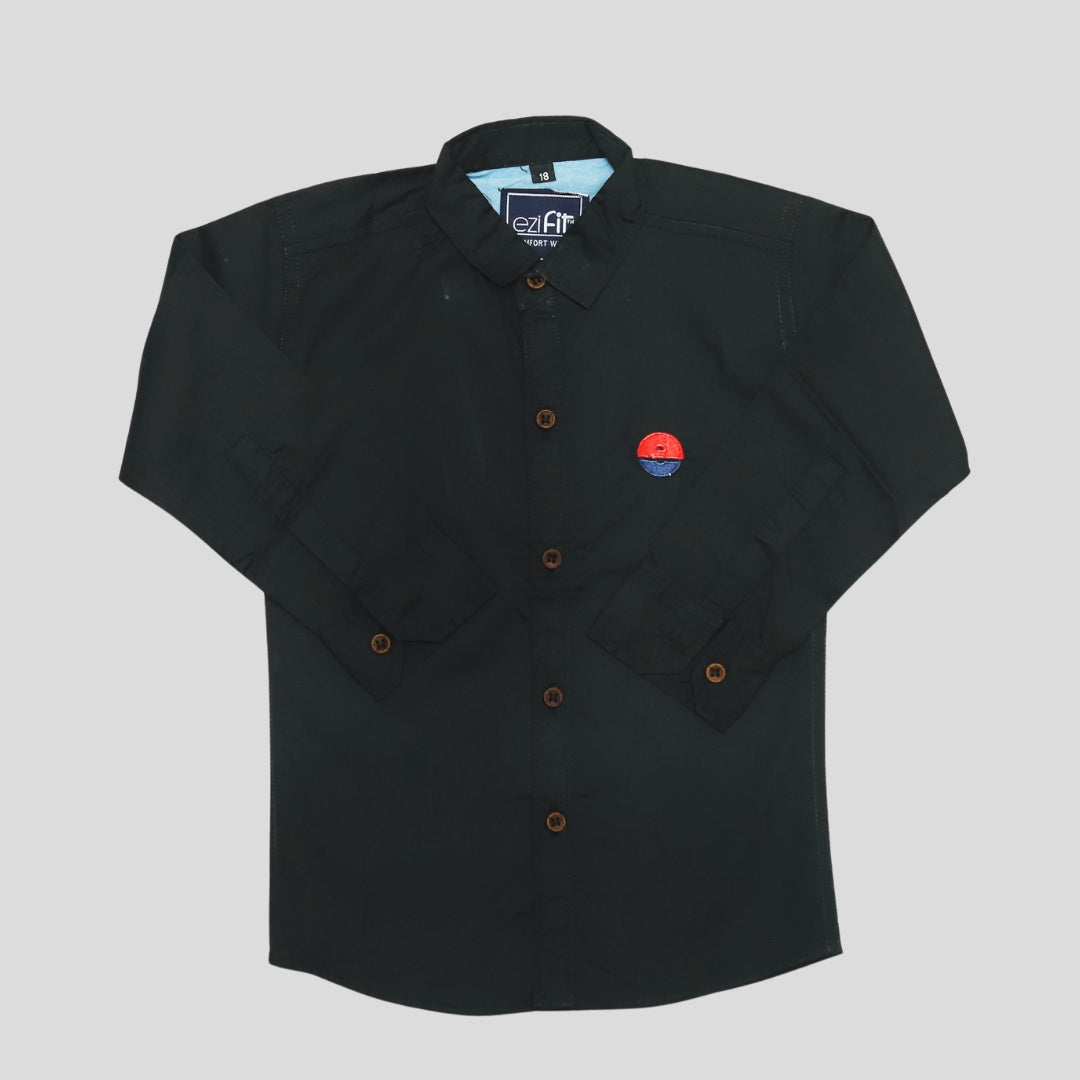 Black Cotton Summer Shirt – Plain, Cool, Everyday Wear