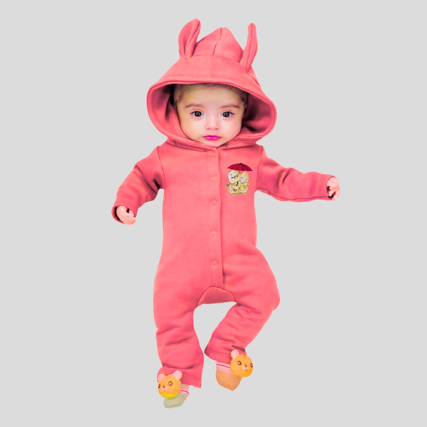 Baby Pink Fleece Romper