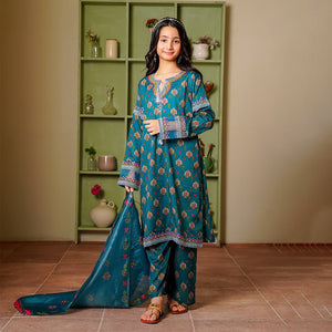 Verdant 3 PC Lawn Suit for girls β Rangooz