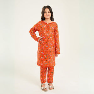 Pumpkin Lawn 2 PC Suit for girls — Rangooz