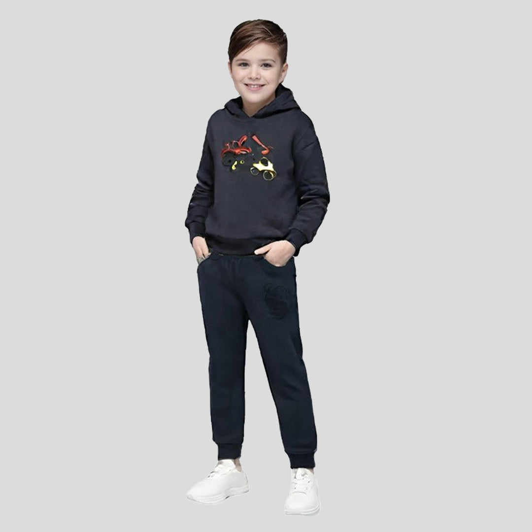 Blue Truck Printed Fleece Tracksuit