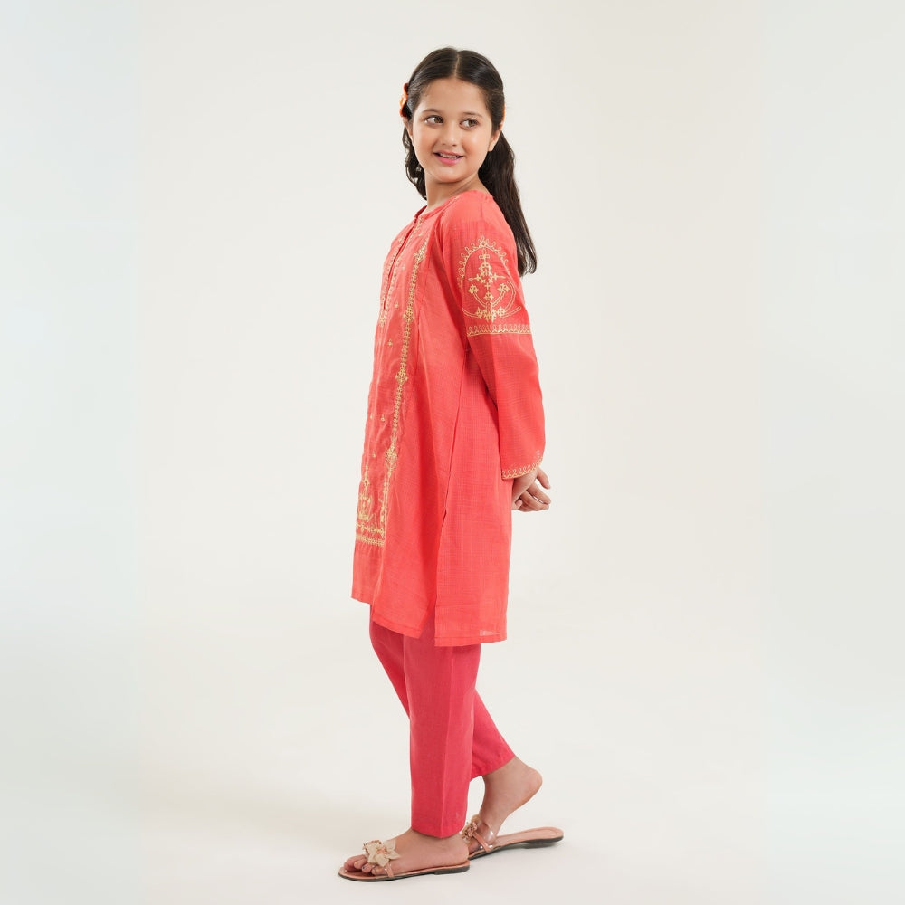 Stylish Embroidered Lawn Suit - CARROT