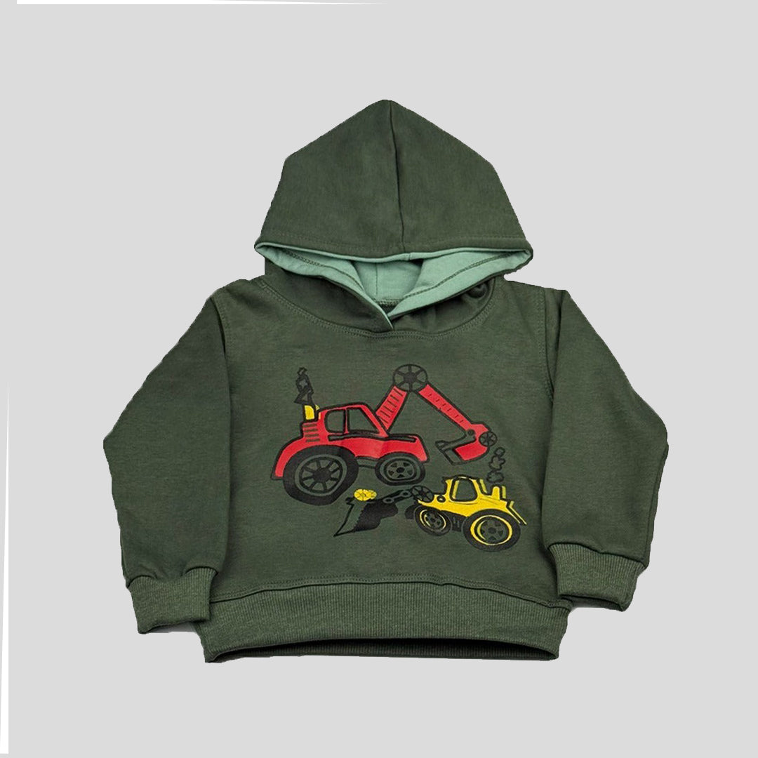 Shady Green Truck Printed Fleece Tracksuit