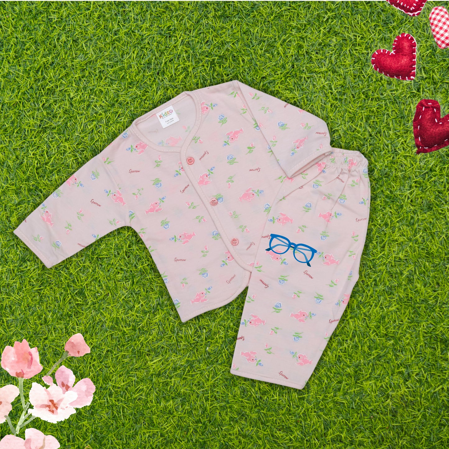 Sparrow Printed Night Suit