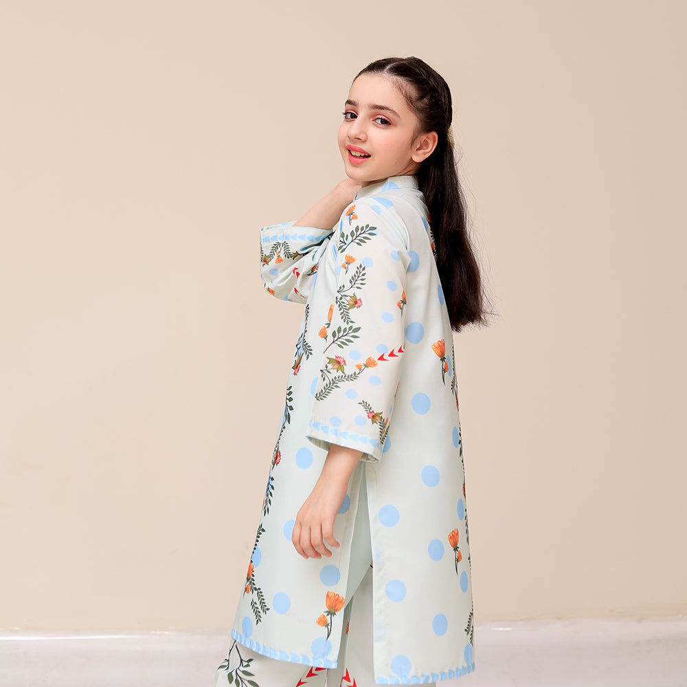 Trendy Printed Silk Co-ord Set – Elegant Looks for Girls