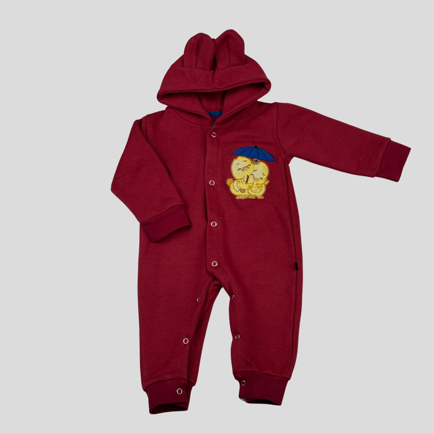 Baby Mahroon Fleece Romper
