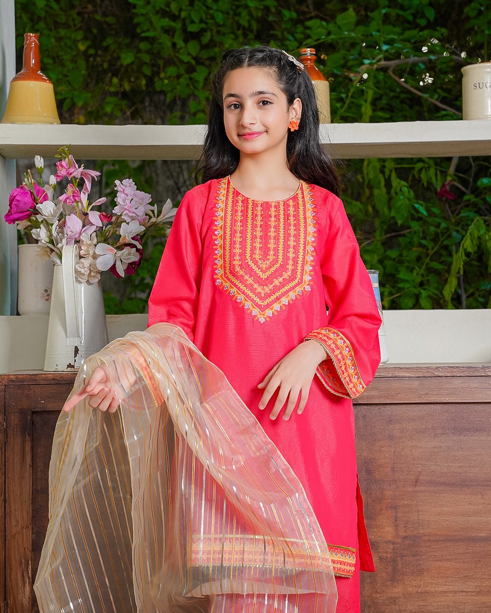 Poodle 3 PC Cotton Lawn Suit for girls — Rangooz