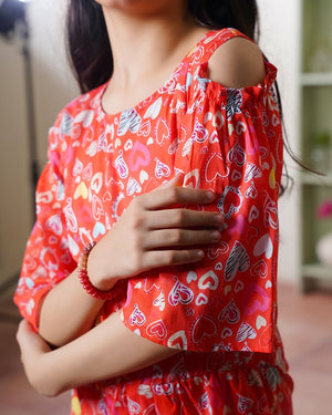 Cherry-Twist Lawn Jumpsuit for girls — Rangooz