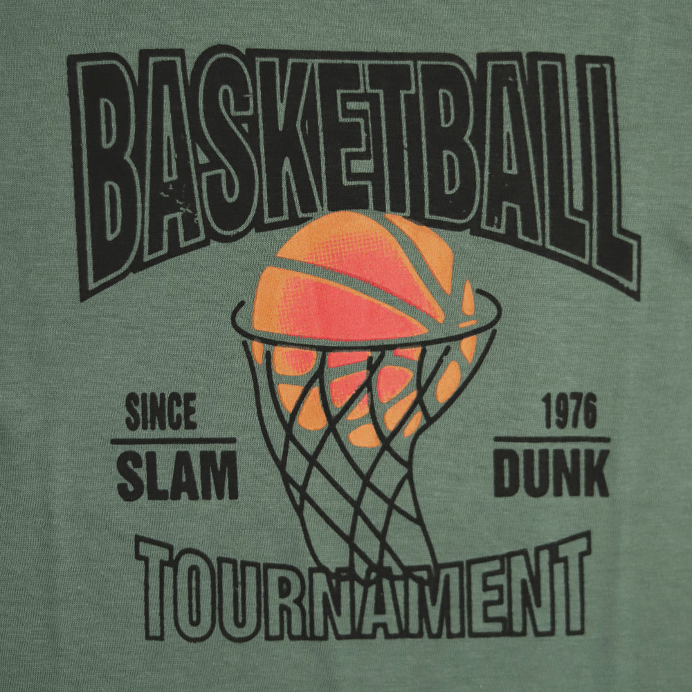 Playful Cotton Summer Suit – Sporty Basketball Print Set