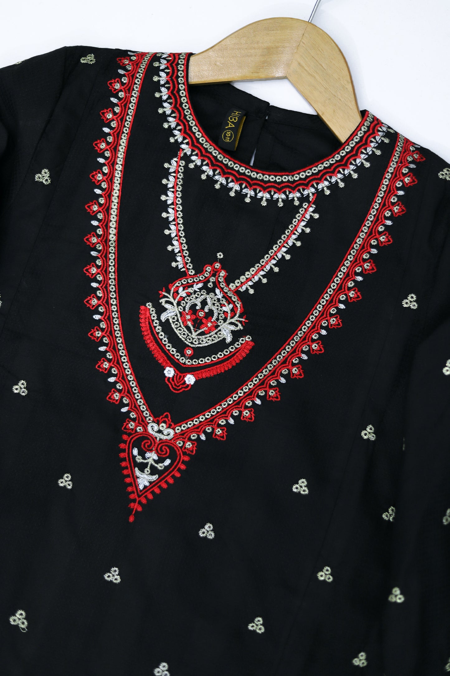 Black Cord Set Embroidered | 100% Cotton