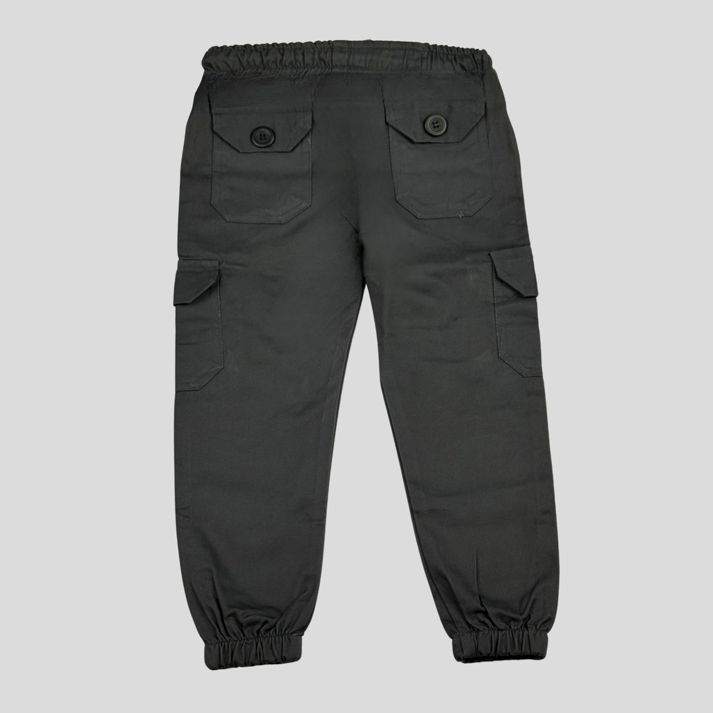 Metallic Grey Kids 6-Pocket Cargo Pant (Ages 2-16 Years) – 100% Cotton