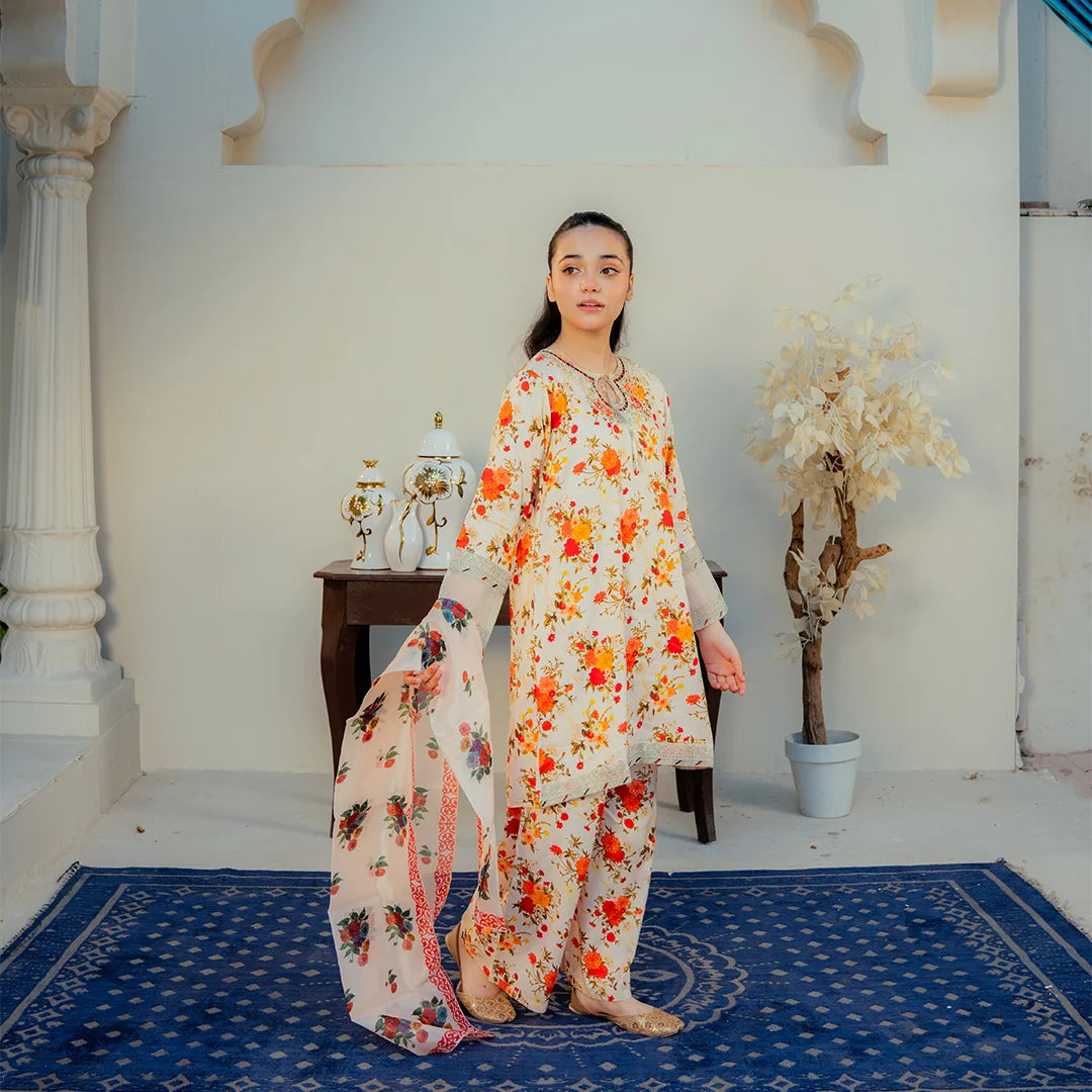Printed Cotton Suit – Kiran