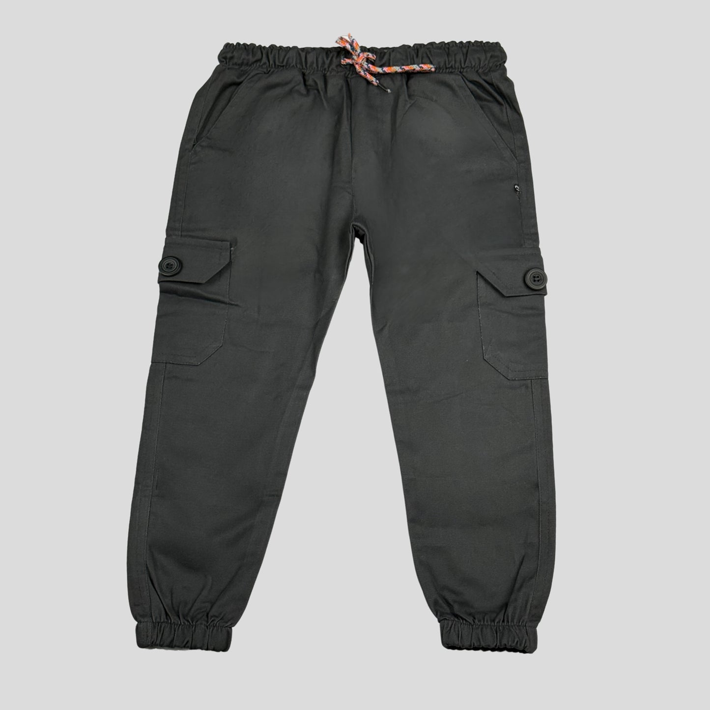 Metallic Grey Kids 6-Pocket Cargo Pant (Ages 2-16 Years) – 100% Cotton