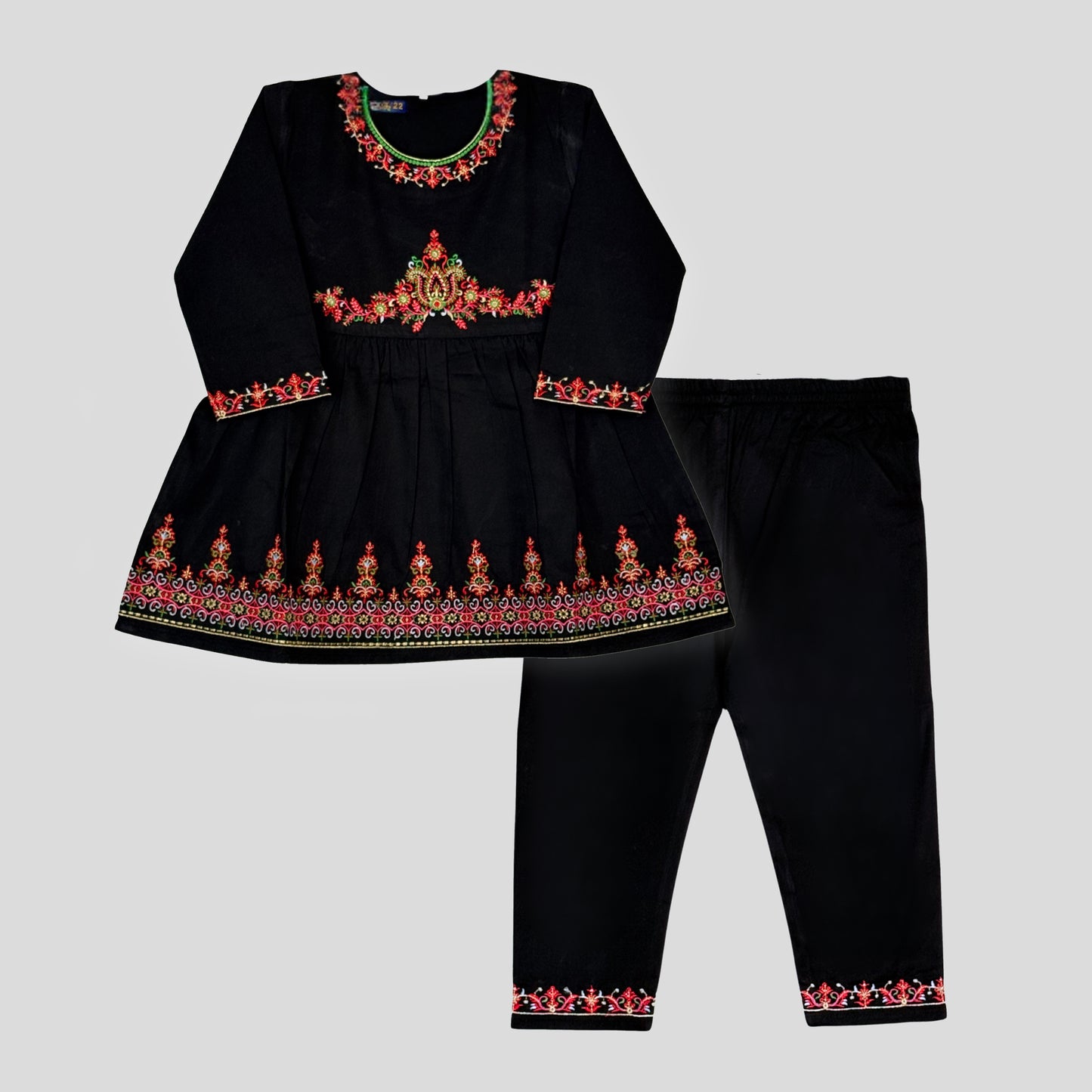 Black Frock Cord Set (4 to 11 Years)