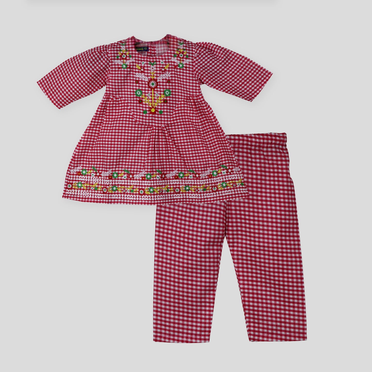 Pink Frock Cord Set Embroidered 100% Cotton