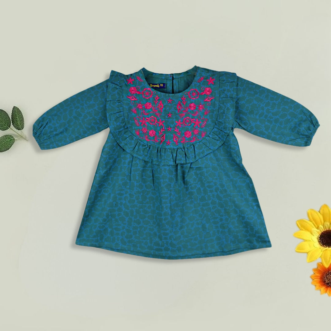 Elegant Sea Green Frock for Girls | Soft & Stylish