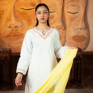 Embroidered Cotton Suit – Kehkashaan for girls — Rangooz