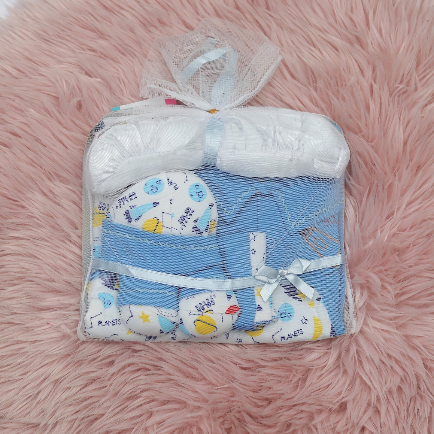 7 PC Gift Set For New Born In Multi-Colors