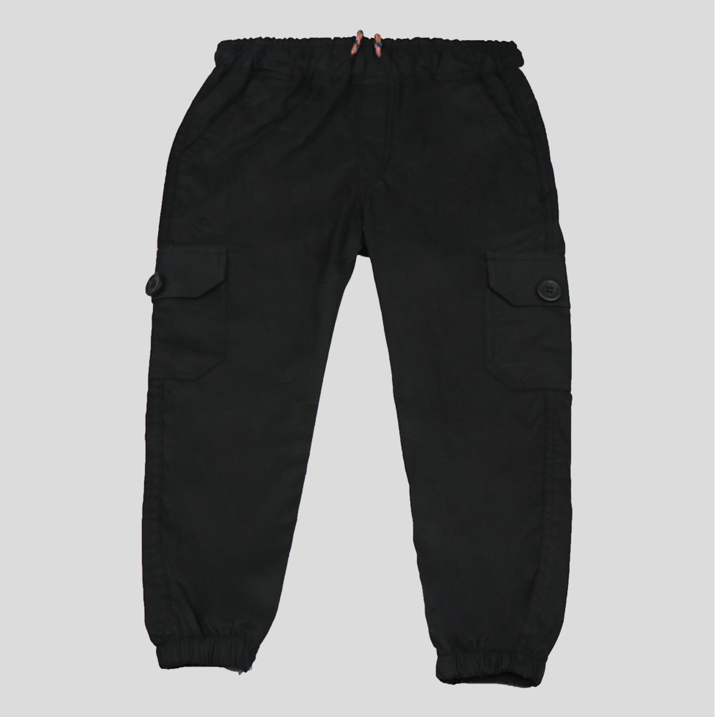 Metallic Black Kids 6-Pocket Cargo Pant (Ages 2-16 Years) – 100% Cotton