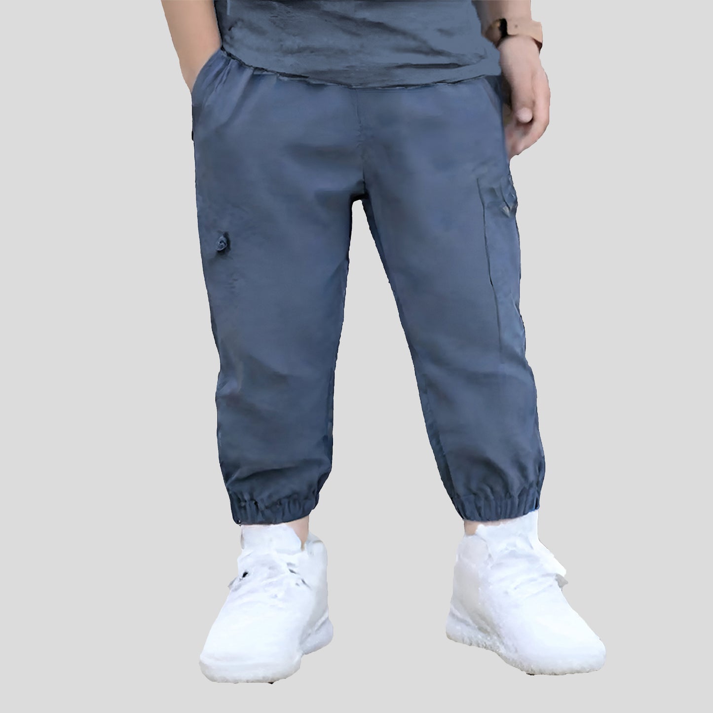 Light Blue Kids 6-Pocket Cargo Pant (Ages 2-16 Years) – 100% Cotton