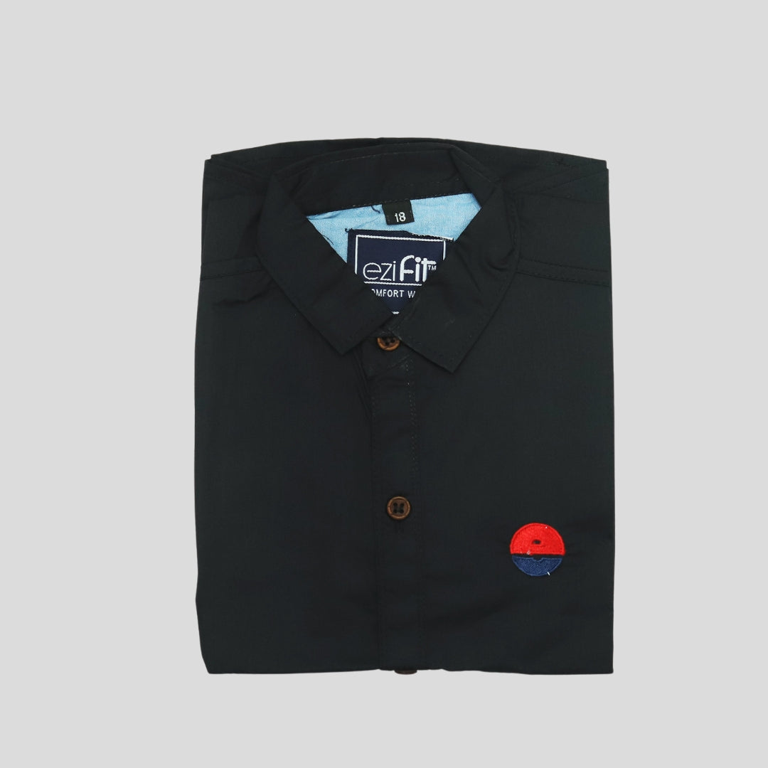 Black Cotton Summer Shirt – Plain, Cool, Everyday Wear