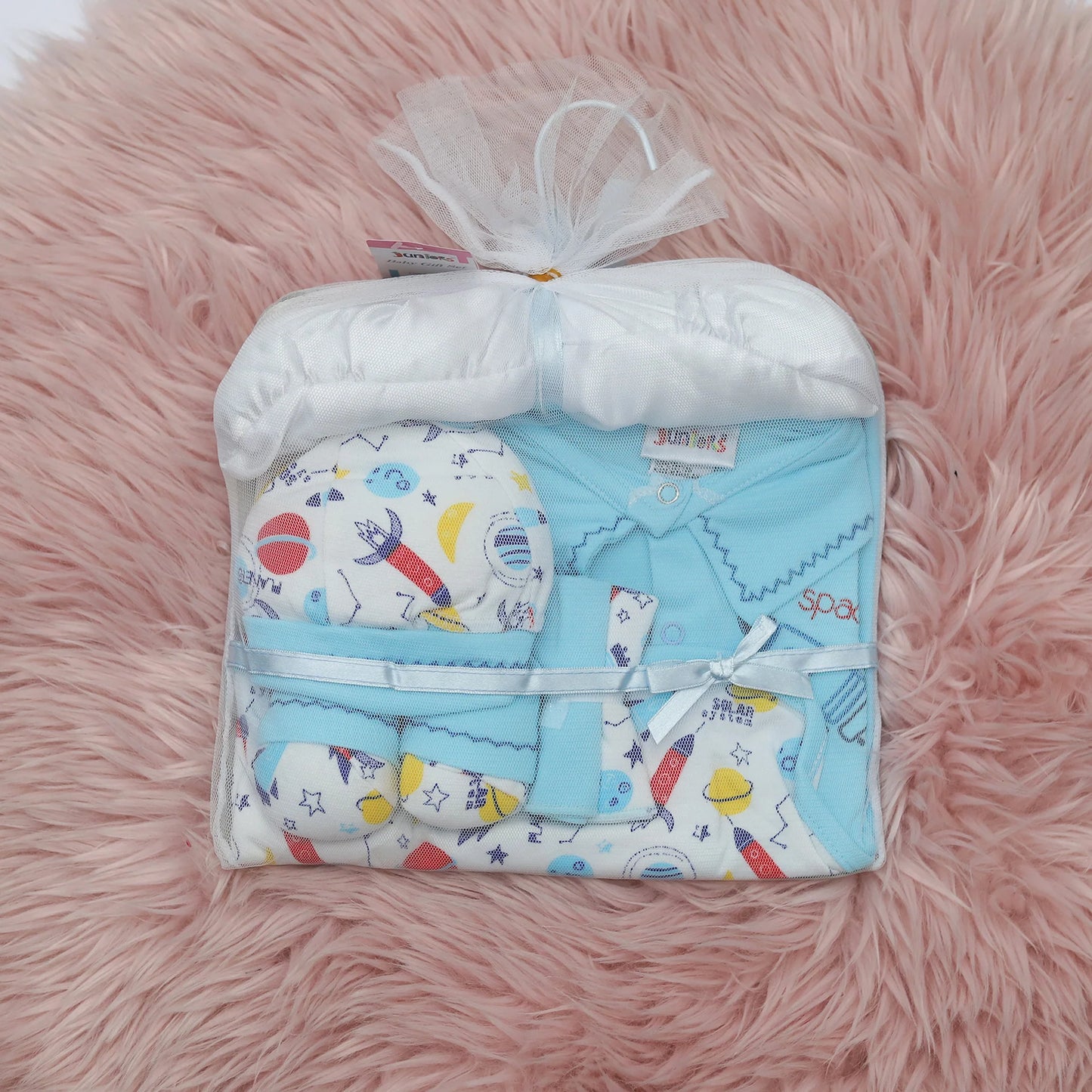 7 PC Gift Set For New Born In Multi-Colors