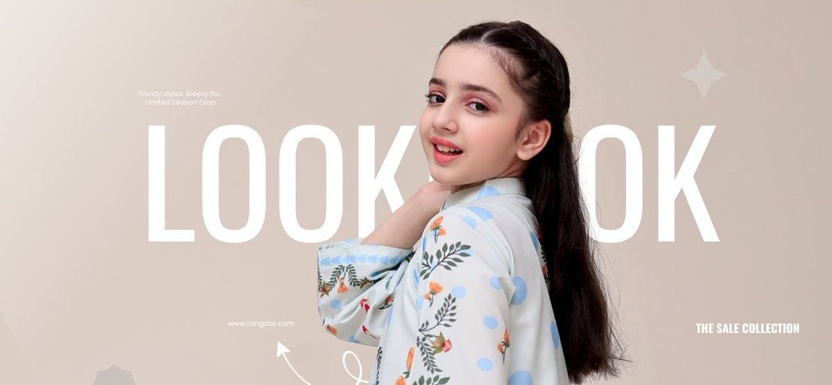 Rangooz girls' embroidered lawn suits collection banner