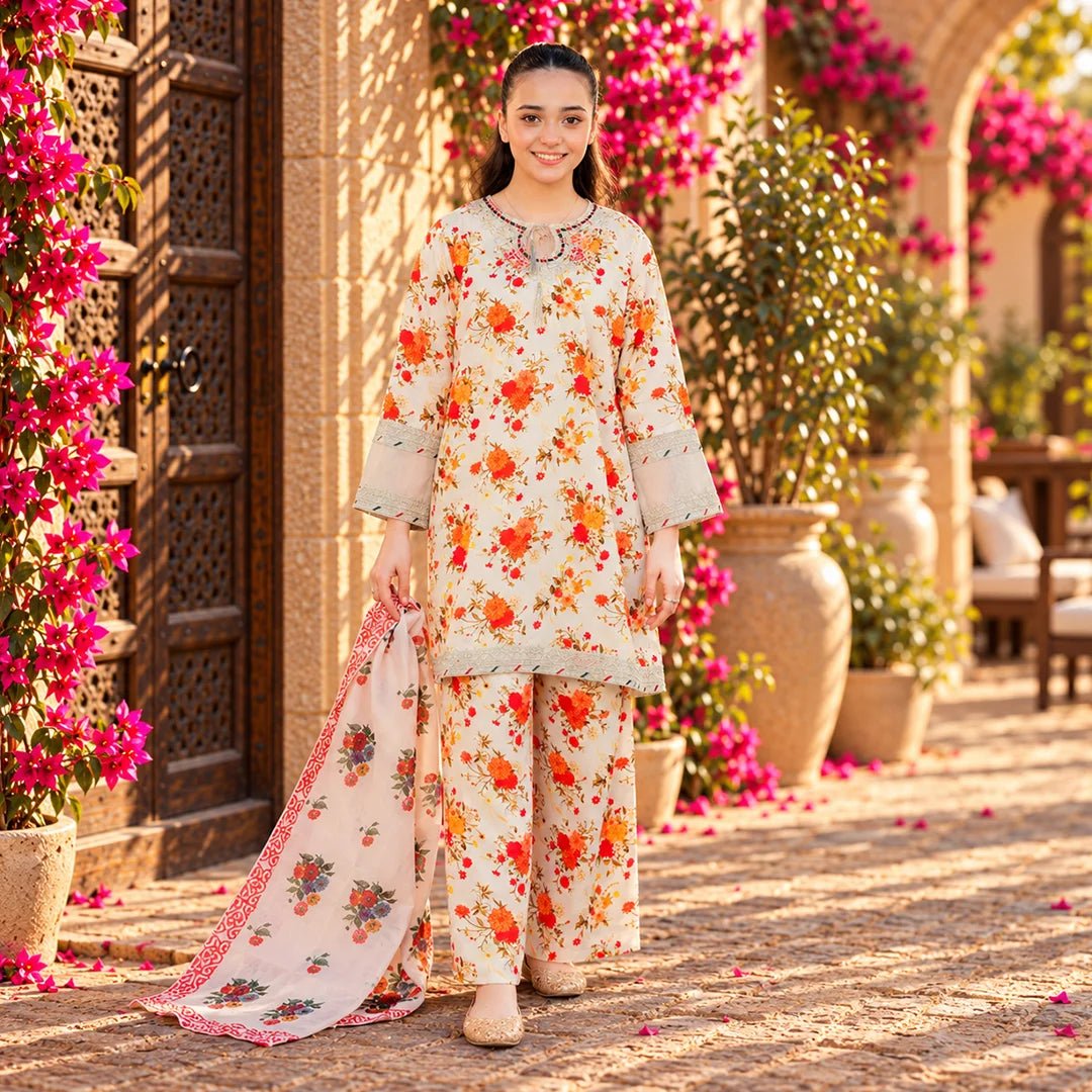 Printed Cotton Suit – Kiran