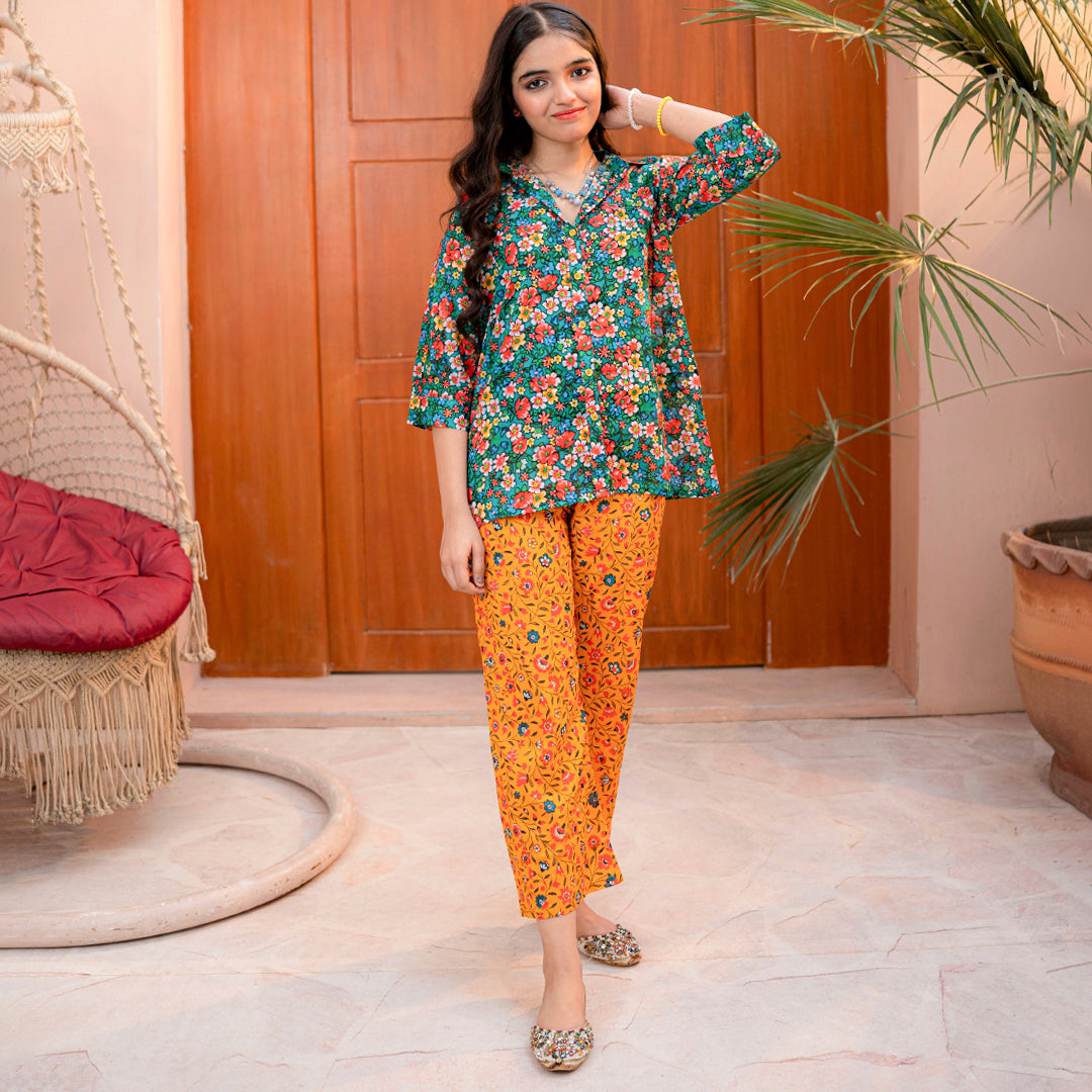 Printed 2-Piece Suit - Amber