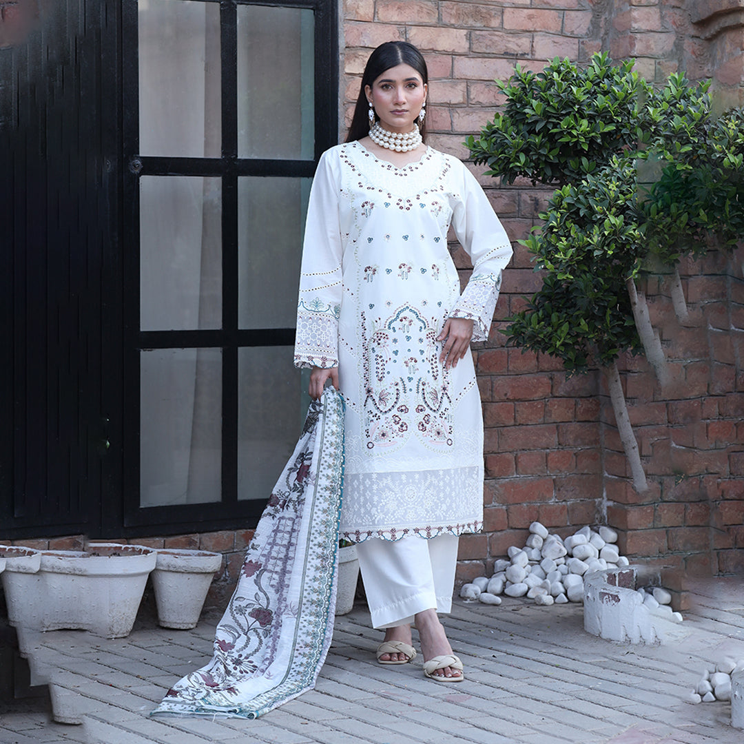Embroidered Cotton Suit – Yasmin