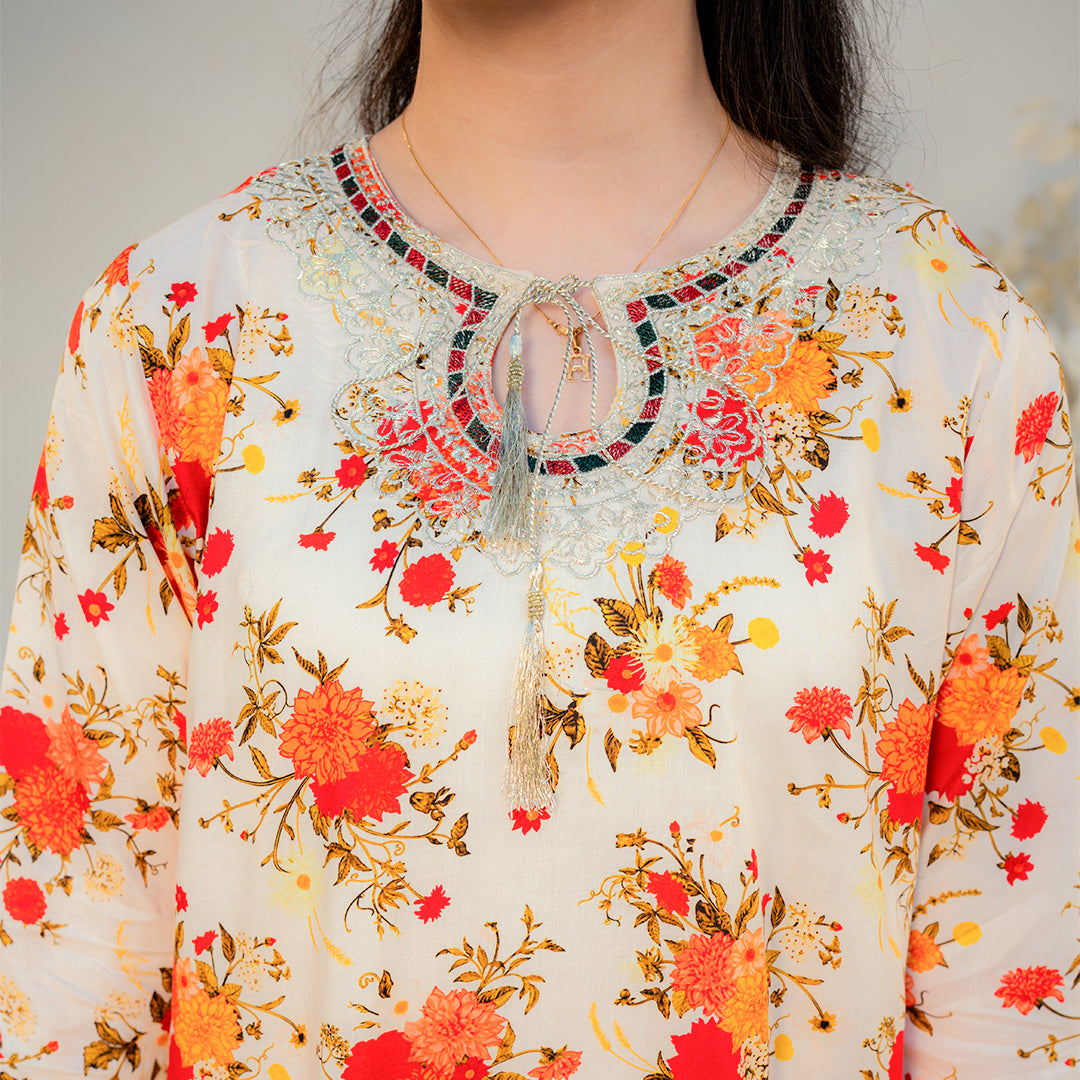 Printed Cotton Suit – Kiran
