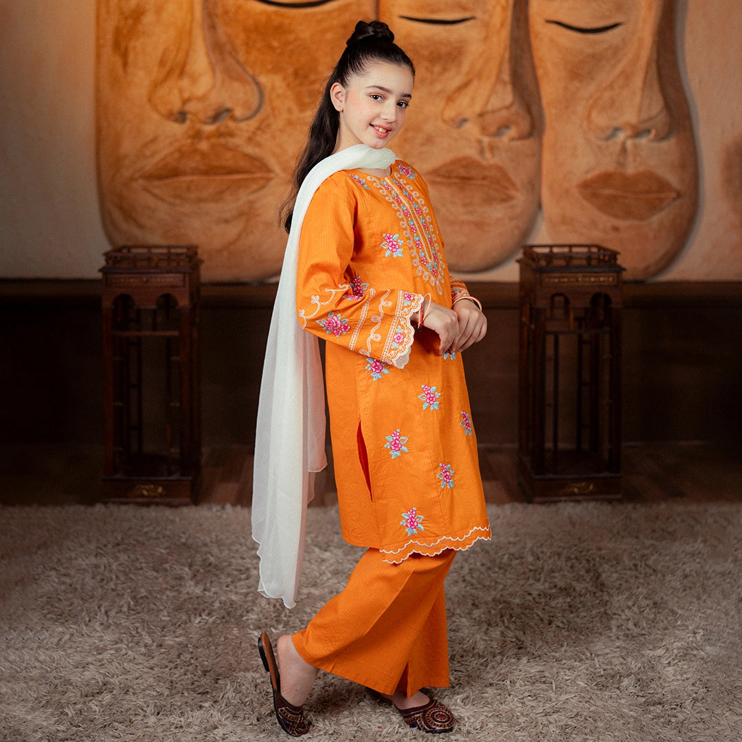 Embroidered Jacquard Suit – Zafran