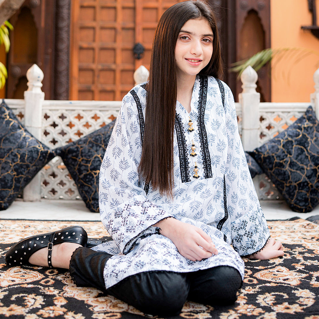 Embroidered Cotton Suit – Zalfa