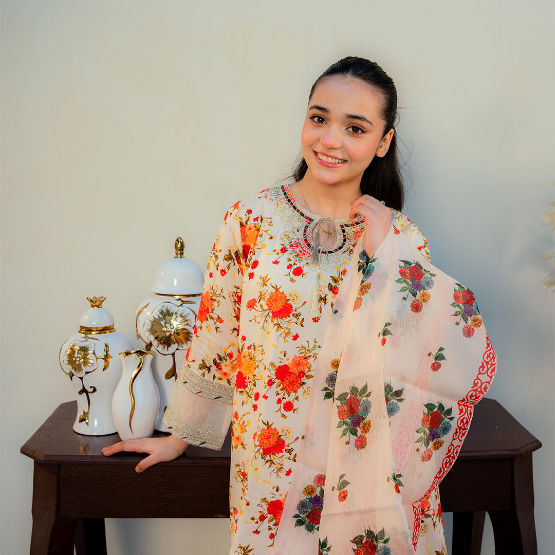 Printed Cotton Suit – Kiran